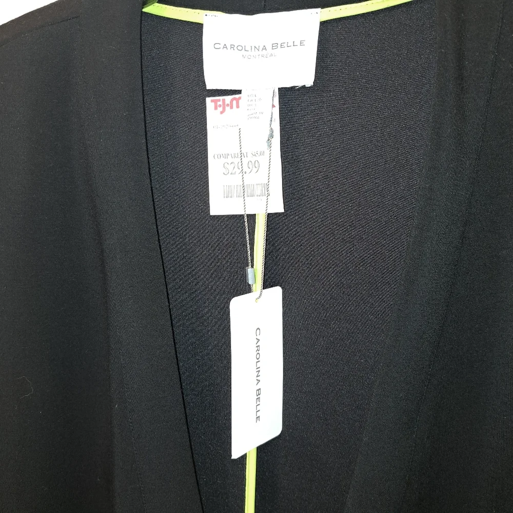 Carolina Belle Black Stretch Jacket Sz Large NWT - Picture 2 of 8